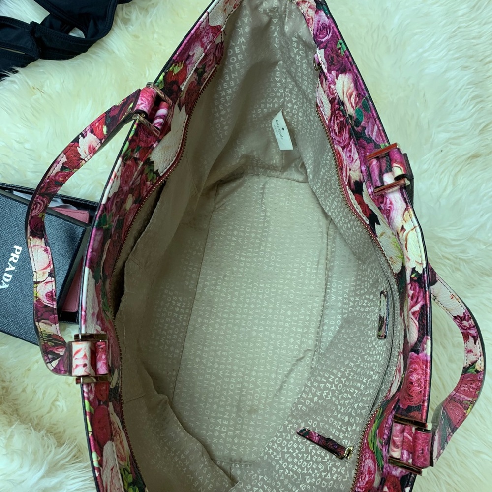 Kate spade pink flower tote bag - Picture 3 of 5